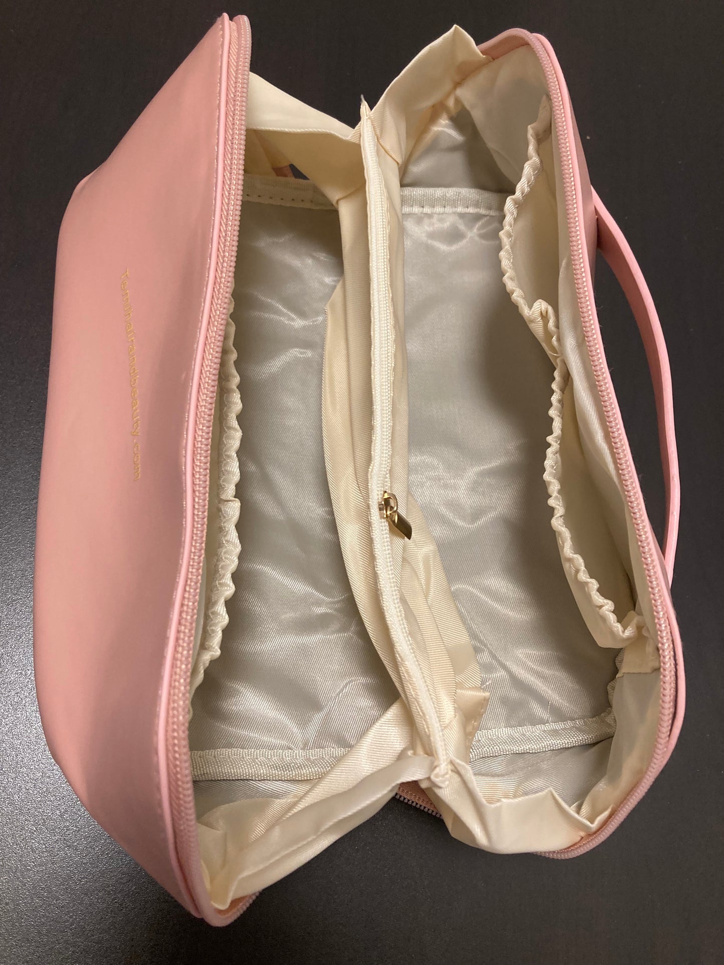 PU Cosmetic -Makeup Bag -Travel Toiletry Storage Organizer with High Capacity-pink