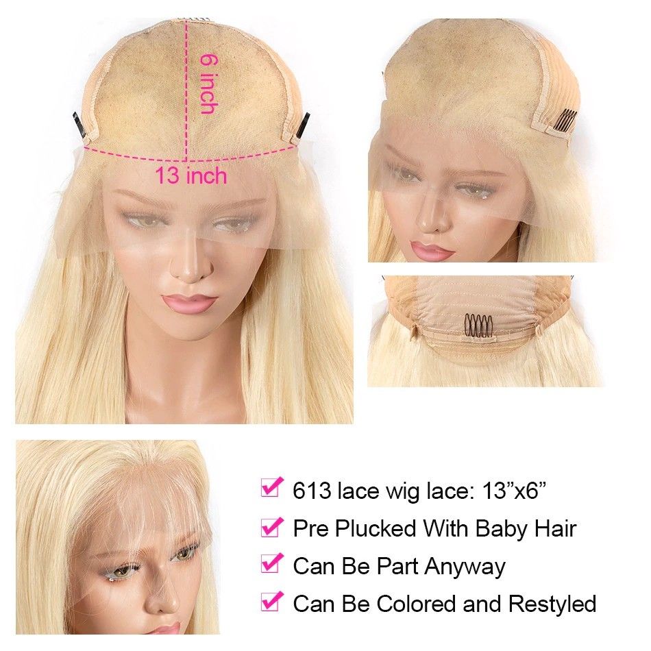 Blonde Brazilian Body Wave 13×4 13×6 Transparent Lace Front  Human Hair Wigs 180% Density