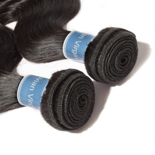 Peruvian Virgin Hair Bundle-10-30 Inch Straight /Deep curly/Body Wave/Kinky Curly- #1B Natural Black