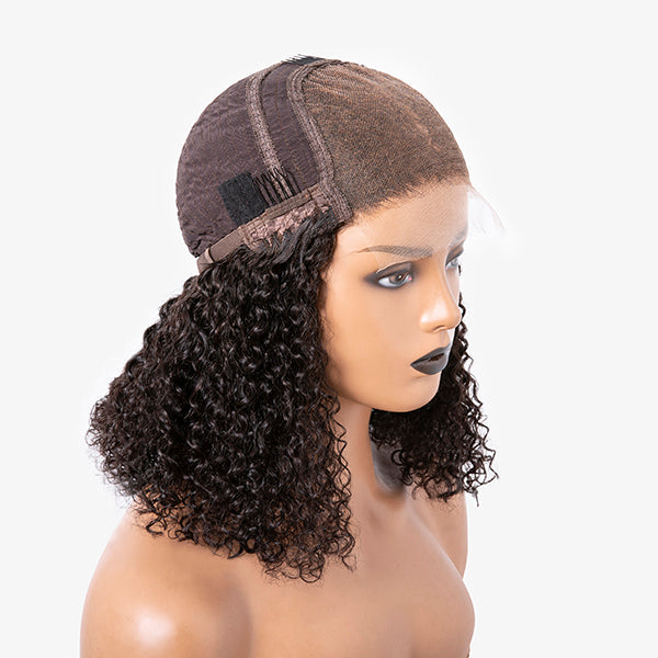 5 x 5 NATURAL HAIRLINE-KINKY CURLY NECK LENGTH UNDETECTABLE LACE WIG