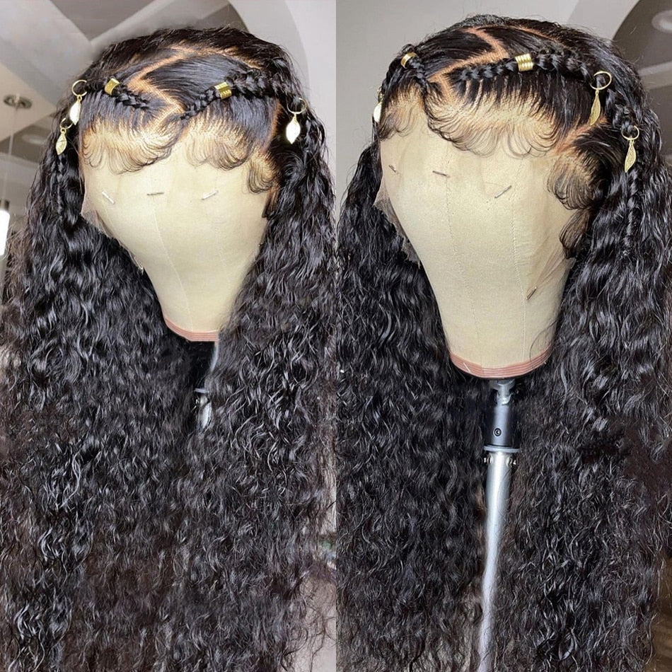 13 X 4 Water Deep Wave Lace Front Human Hair Wig Full