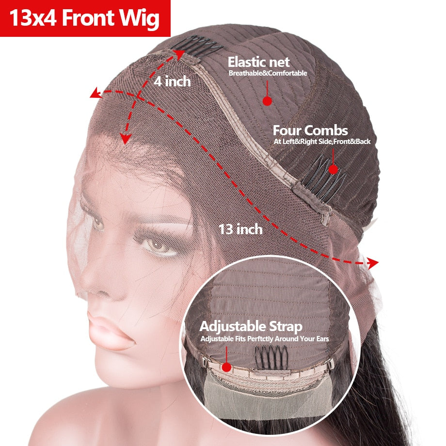 13 x 4 Deep wave curly front lace human hair wigs