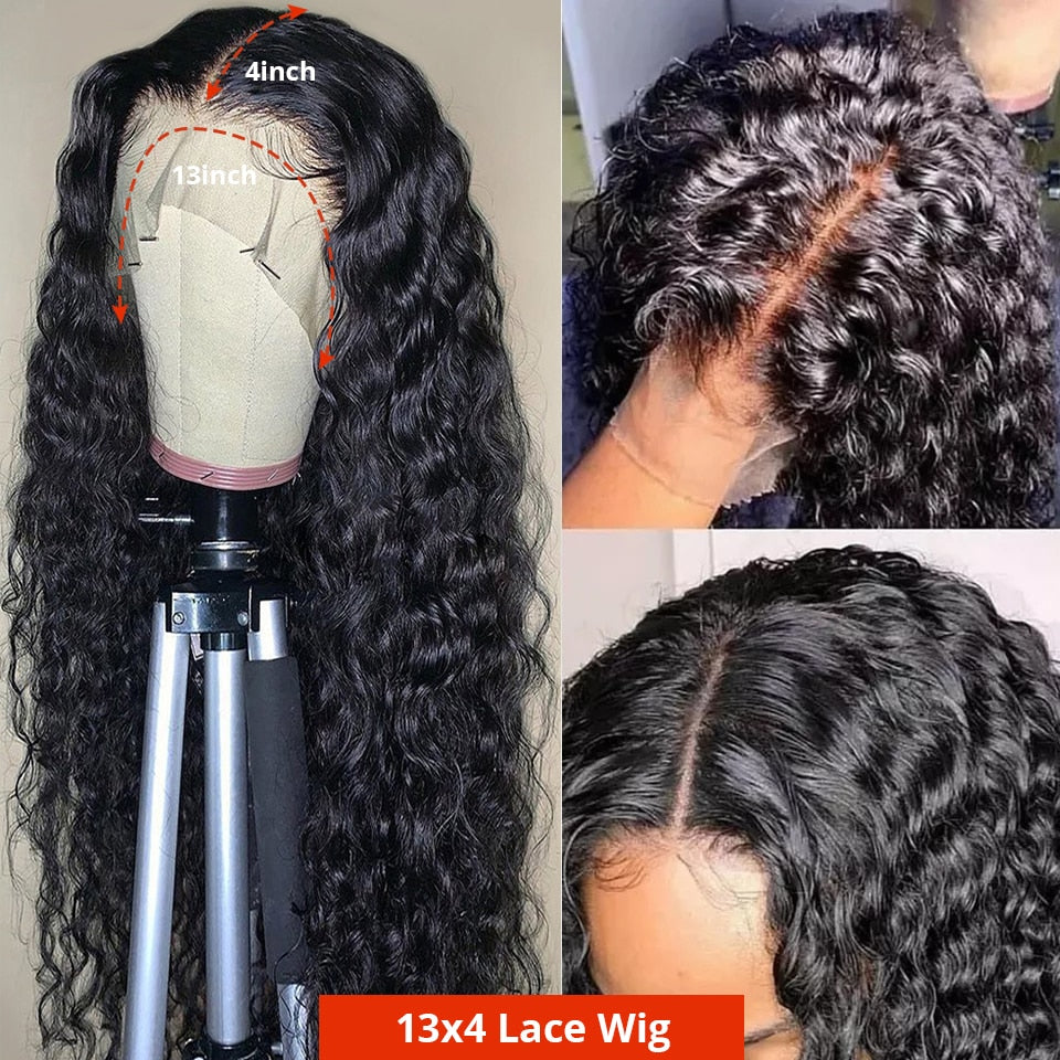 13 X 4 Water Deep Wave Lace Front Human Hair Wig Full