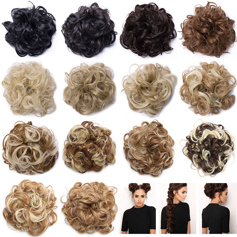 Synthetic Chignon Messy Scrunchies Elastic Band Hair Bun Straight Hairpiece Fiber Hair