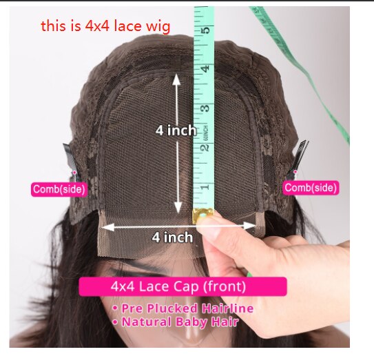13x4 Brazilian Remy Human Hair Lace Closure Frontal Wigs 150%