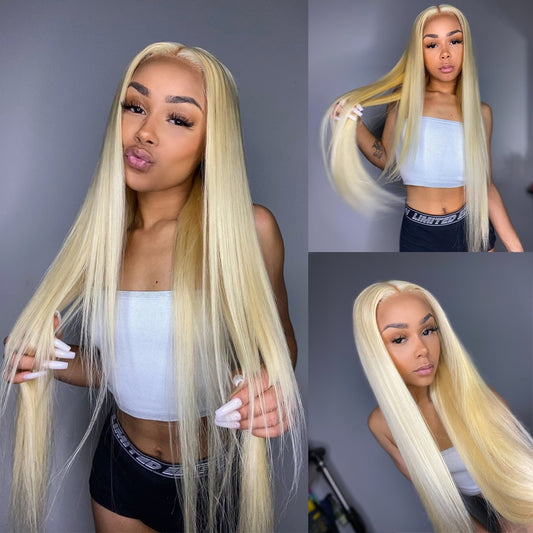 Honey Blonde Lace Front Wig Human Hair  HD -T Part