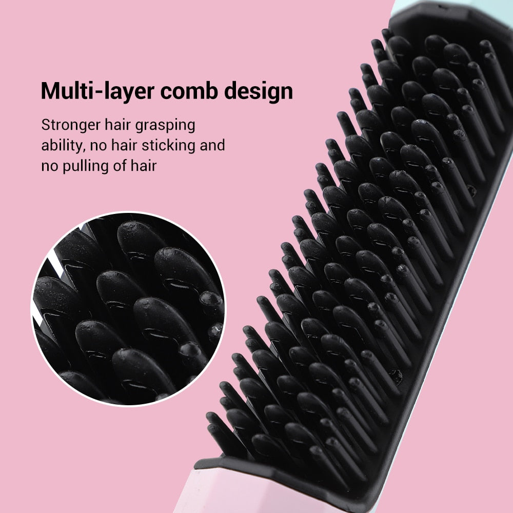 2 In 1 Hair Straightener Brush- Hot Comb Straightener for Wigs