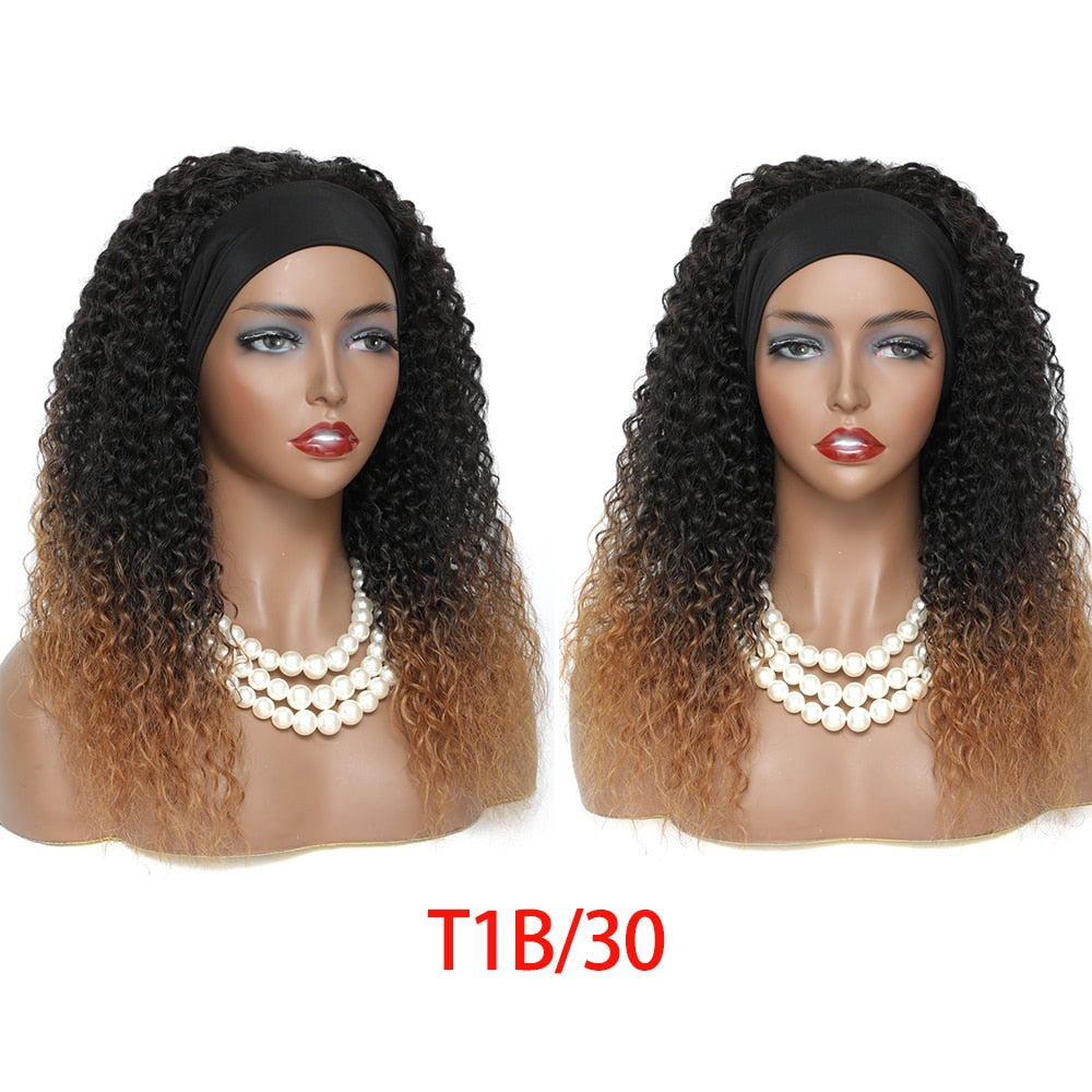 18 Inches Kinky Curly Headband Synthetic Wigs