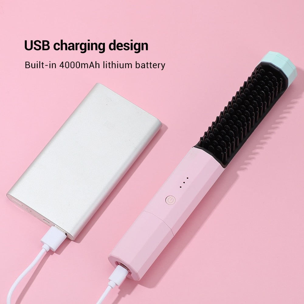 2 In 1 Hair Straightener Brush- Hot Comb Straightener for Wigs
