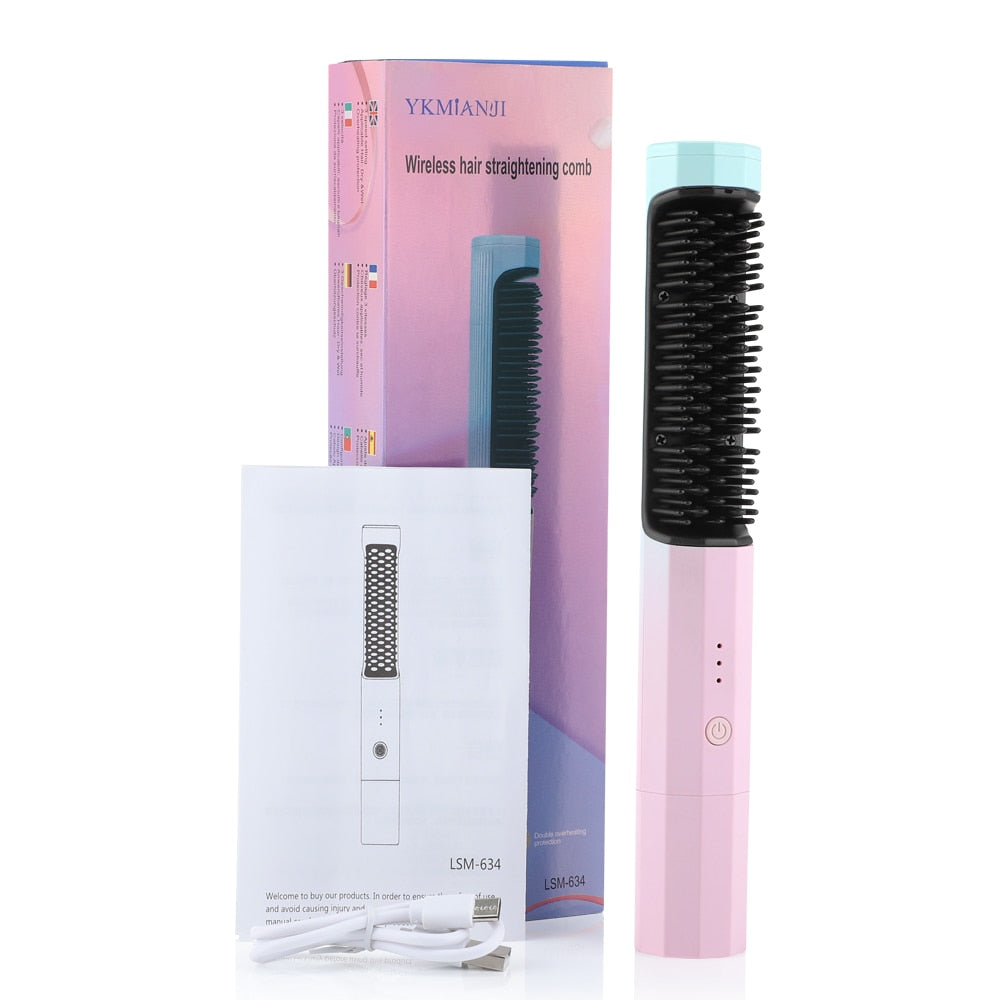 2 In 1 Hair Straightener Brush- Hot Comb Straightener for Wigs