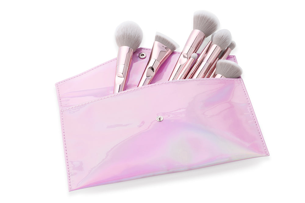 10pcs Luxury Pink Makeup brushes sets & cosmetic bag