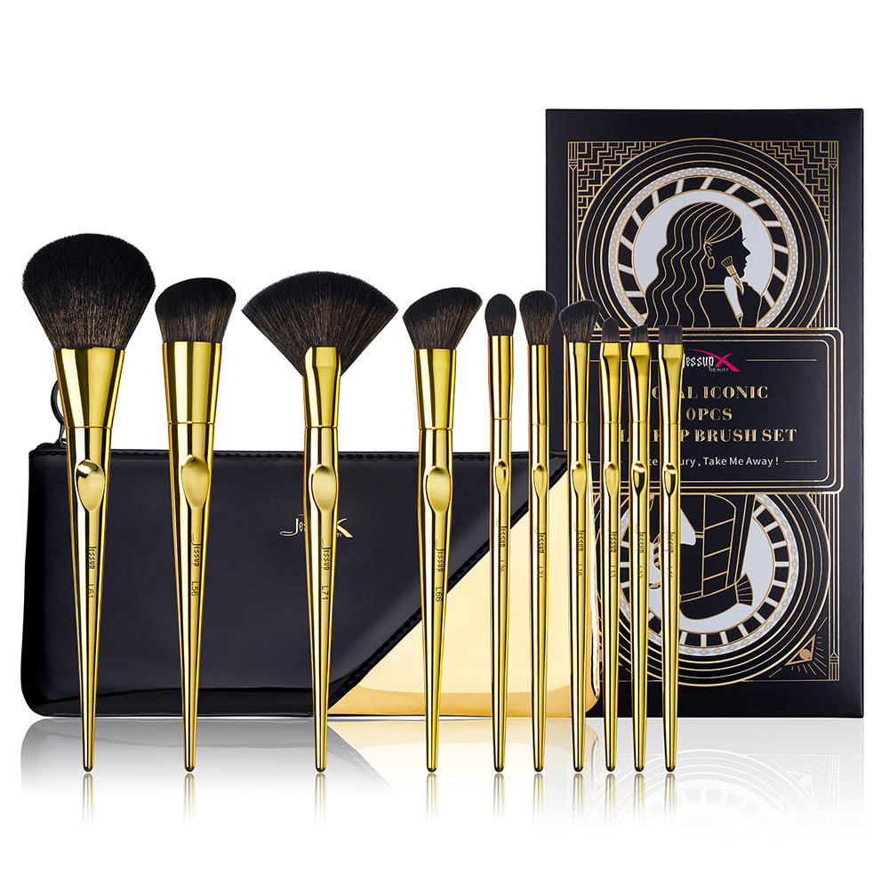 Royal Iconic Gold Makeup Brush Set 10Pcs