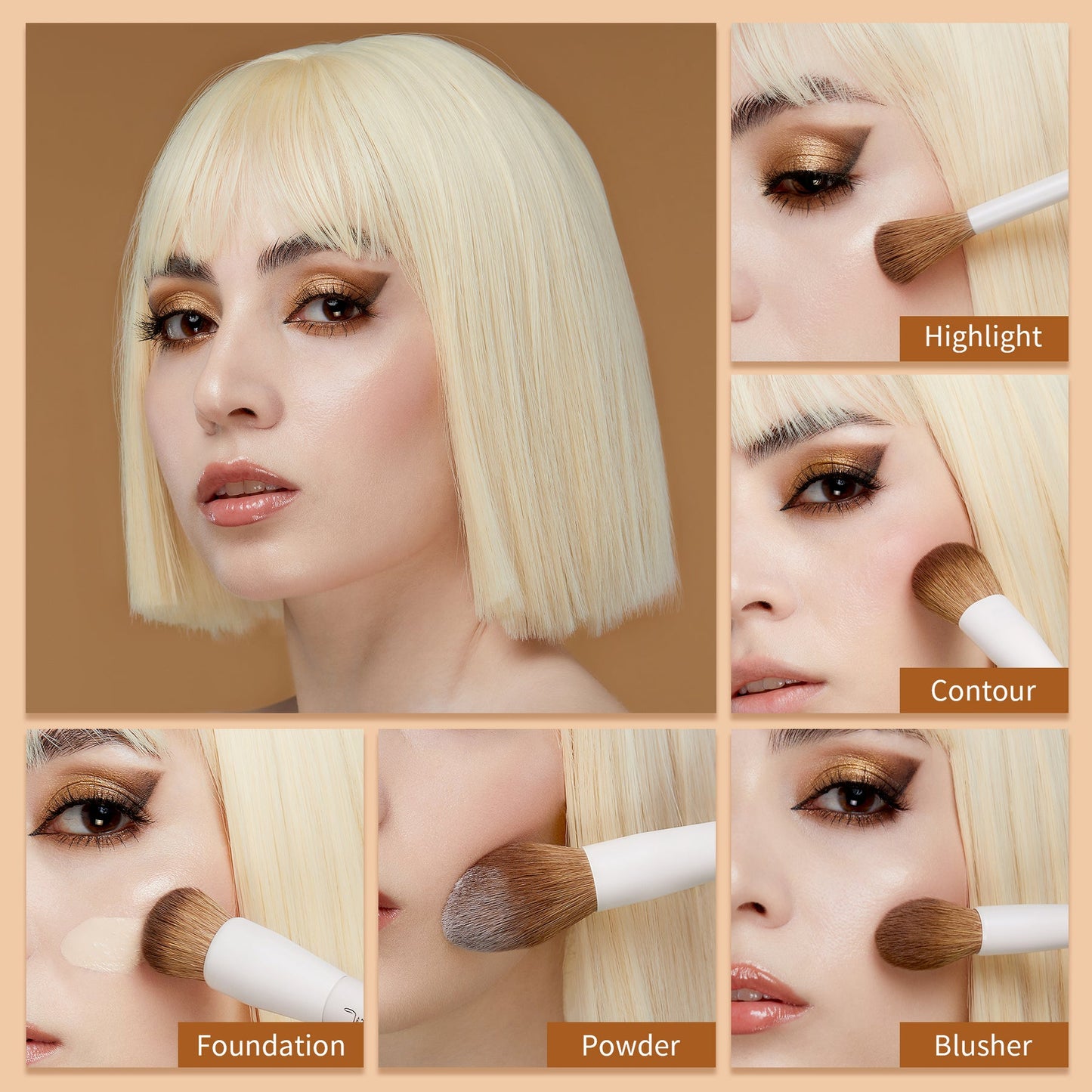 Luxury Comprehensive Eye and Face Brush Set 14pcs