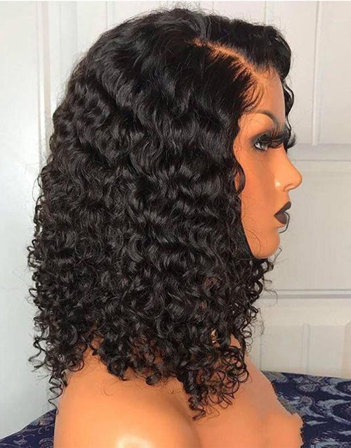 Water Wave -Bob Wig  4x4 Lace Front Human Hair 220% Density